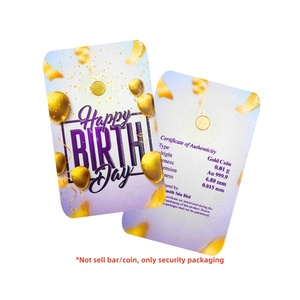 Haute pureté or fin pièce blister carte confettis paquet holographique sécurité anniversaire bébé douche voeux porte-cadeau - Product Image 5