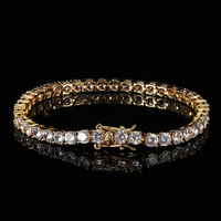 Bracelet chaîne tennis cercle en moissanite 3/4/5 mm, bijoux hip-hop pour hommes et femmes, vente en gros, collier personnalisable avec logo