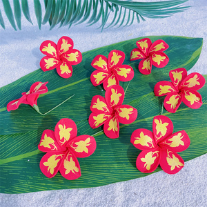 Vente en gros de pics à cheveux sur mesure drapeau de la Papouasie-Nouvelle-Guinée bâton de cheveux fleur en mousse couvre-chef tropical accessoires de cheveux pince à cheveux - Product Image 2
