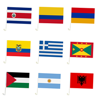 Drapeau de voiture personnalisé en polyester imprimé numériquement 12''x18'' avec drapeau de la Colombie CO, mât en plastique, séchage rapide, style suspendu, mariage