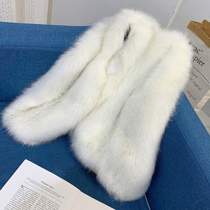Women's Short Faux Fur <b>Vest</b>, Winter Warm Fox Fur Artificial Fur Jacket, Fashionable <b>Vest</b> Wholesale - Product Image 4