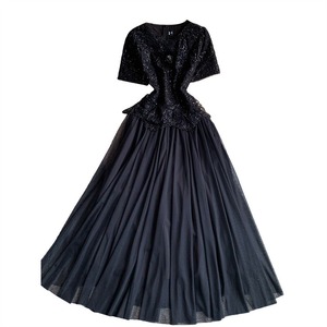 Robe de soirée rose de luxe pour femme, en tulle romantique, à ourlet évasé, longue, pour bal, fête, invitée de mariage, tenue de cérémonie, vente en gros - Product Image 2