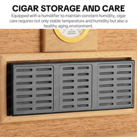 CIGARLOONG Humidor à cigares vintage en cèdre, capacité 120 cigares, avec hygromètre et humidificateur intégrés, boîte de rangement premium pour cigares