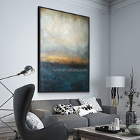 Peinture à l'huile murale de grande taille au design moderne, nature morte dorée, pour salon, peinture murale abstraite simple