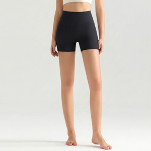 Ensembles <span class=keywords><strong>de</strong></span> yoga en gros : Shorts taille haute 3 pouces pour femme, effet push-up, respirants, pour l'été, la gym et la course à pied - Product Image 4