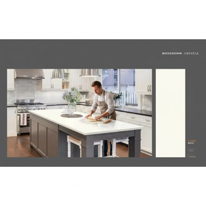 Crystal Classic Designer Porcelain Slabs Marble Tiles 15mm Thick Fire Resistant White Clay <b>Kitchen</b> <b>Table</b> Top 800x2400mm Polished - Product Image 1