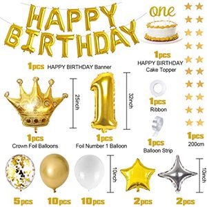 Palloncini per Primo Compleanno Oro Rosa con Coriandoli in Lattice per Decorazioni Festa di Compleanno - Product Image 2