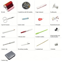 Kit de couture complet en cuir carré de 90 pièces, mini, portable, écologique, ciseaux, kit de voyage, cadeau pour la fête des mères, achat en gros en ligne