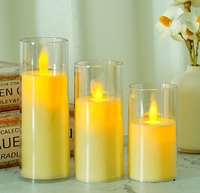 Bougies LED Pilier Économiques en Plastique PS à Piles, Flamme Dansante Balle, Option Mariage et Décoration de Fête