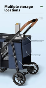 Passeggino pieghevole a 4 ruote in tessuto in acciaio per animali domestici per <span class=keywords><strong>cani</strong></span> di grossa taglia e gatti Oxford borsa da viaggio per il trasporto di uccelli - Product Image 3