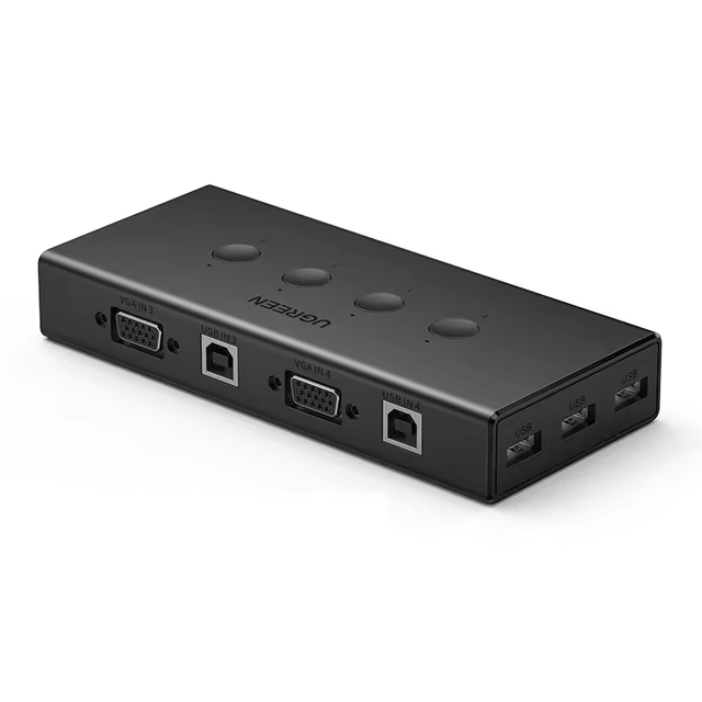 UGREEN VGA 4 in 1 Out KVM Switch 4 Port USB KVM Switch Box Support 1920*1440 60Hz Display for PC TV Monitor