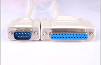 DB9 hembra a DB25 macho serie RS232 Cable de módem nulo con camisa de PVC para transferencia de datos de computadora para uso de cámara
