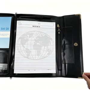 Carpeta Organizadora de Cuero PU con Cierre y Calculadora, Portátil, para Documentos, para Oficina y Reuniones de Negocios - Product Image 3