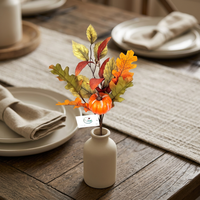 Décoration d'automne artificielle : Guirlande de feuilles de citrouille pour la fête de Thanksgiving, verdure saisonnière en plastique, vente en gros