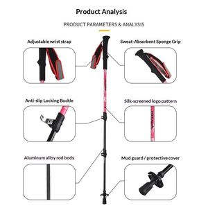ไม้เท้าเดินป่า<span class=keywords><strong>แบบ</strong></span>พับได้สำหรับทุกสภาพพื้นผิว - ไม้เท้าปีนเขาป้องกันการลื่นและดูดซับเหงื่อสำหรับการปีนเขา - Product Image 3