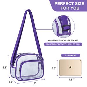 Personalizado transparente PVC Crossbody impermeable estadio aprobado claro mensajero hombro Bum hombres mujeres uso al aire libre Sling Bag deportivo - Product Image 2