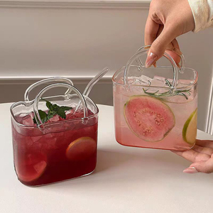 Mignon verre en forme de sac, résistant à la chaleur, en verre borosilicate de haute qualité, pour thé glacé, jus, smoothie - Product Image 4
