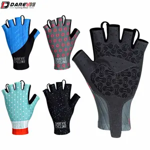 Luvas de ciclismo aero gel antiderrapante, luva de corrida para mtb e motocicleta de estrada e respirável