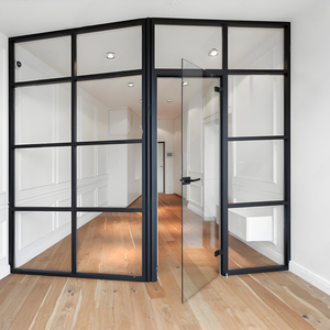 Slim Profile Black Aluminum Frame Glass <strong>Partition</strong> <strong>Wall</strong>, Modern Aesthetic for Corporate Offices Retail Stores Hospitality Venues - Product Image 4