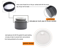 5g 10g 15g 20g 30g 50g 100g Leere Mattschwarze Glas-Kosmetikdose mit Schwarzem Kunststoffdeckel UV-Beständiger Hautpflegebehälter