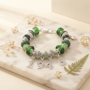 The Links Incorporated Accent Designer Green Beads Making Longitud Enlaces ajustables Año de Fundación 1946 Símbolo Pulsera con cuentas - Product Image 5