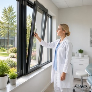 Fenêtre à battant et à basculer en verre simple et métal, avec verrou de sécurité, pour éclairage naturel, design épuré, économique, pour rénovation, ouverture vers l'intérieur - Product Image 3