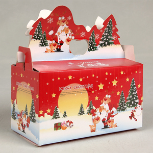 Caja de embalaje <span class=keywords><strong>Apple</strong></span> de embalaje plegable <span class=keywords><strong>bolsa</strong></span> de <span class=keywords><strong>la</strong></span> víspera de Navidad regalo caja de papel con mango - Product Image 1