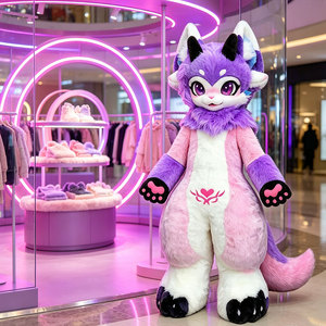 Costume intégral en fourrure de renard cornu, couleur personnalisée, peluche douce et moelleuse, vente en gros pour événements d'exposition et de cosplay - Product Image 4