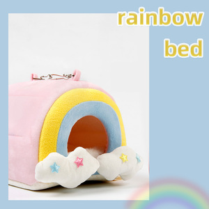 Cute Rainbow Shape Dual Purpose Luxury Pet Hamster Guinea Pig Cage Hammock <strong>Bunny</strong> Bed Sugar Glider <strong>House</strong> - Product Image 4