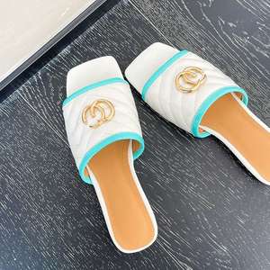 Sandalias de Cuero Genuino de Diseñador de Lujo, Novedades de Primavera 2026, Zapatos de Punta Abierta de Alta Calidad para Mujer, para Playa de Verano - Product Image 3