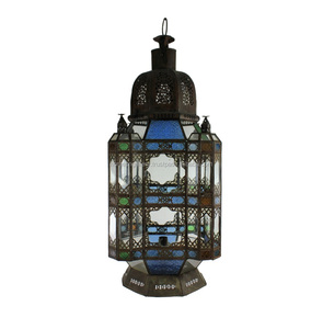 Medium Size Black Metal Tall Glass Candle <b>Lantern</b> Light Golden Stainless Steel for Christmas Decorations <b>Copper</b> Glass <b>Lanterns</b> - Product Image 6