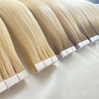 Extensions de cheveux Ombré Brun-Caramel, mèches fines et lisses, pointes dorées, échantillons de tissage pour présentation de nuancier de couleur capillaire