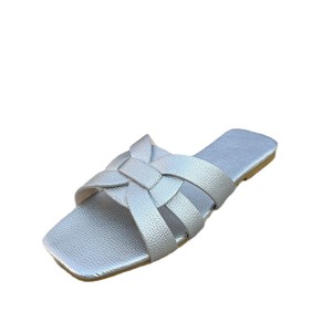 Hot Sale Women's X-Strap Design Square Head Open-<b>Toe</b> PVC Flat Sandals Lightweight Summer Fashion Trends for Ladies - Product Image 1
