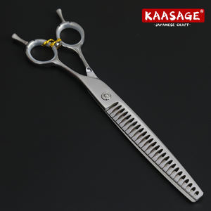 전문 8 인치 마이크로 톱니 모양의 개 미용 가위 일본 440C 질감 청커 가위 애완 동물 가위 - Product Image 3