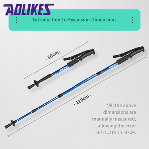 Aolikes трость для альпинизма из алюминиевого сплава с прямой ручкой, сверхлегкая и выдвижная трость для туризма на открытом воздухе - Product Image 2