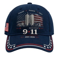 Casquette de baseball à impression numérique 3D, casquette de soleil snapback, impression 9/11, 100% polyester, pour la fête de l'indépendance américaine