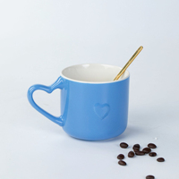 Mug en céramique créatif et mignon en forme de cœur, tasse à eau pour couple, tasse à café, tasse à lait pour le petit-déjeuner, souvenir, cadeau en stock