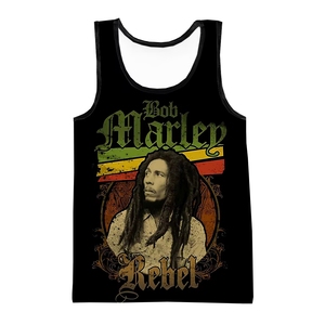 Rapper Bob Marley <span class=keywords><strong>3d</strong></span> stampa digitale canotta per gli uomini Hot Custom tutta la stampa grafica senza maniche Top stampato <span class=keywords><strong>3d</strong></span> T-shirt - Product Image 4
