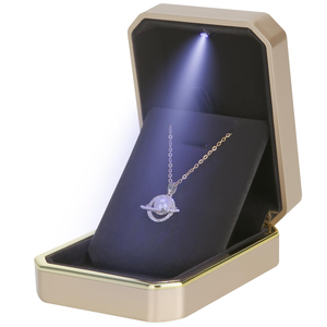 High-end PU Leather Jewelry <b>Box</b> with LED Lights, Suitable for <b>Rings</b>, Necklaces, Earrings Display, in Stock - Product Image 5