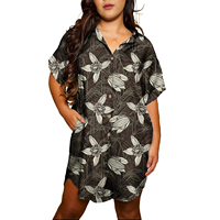 Robe chemise pour femme grande taille, style décontracté de plage, motif tribal polynésien, impression personnalisée, style hawaïen, collection 2025