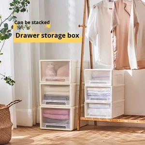 صندوق تخزين بلاستيكي شفاف بسعة كبيرة 70-80 لتر، منظم أحذية وملابس داخلية لغرفة النوم، صندوق تخزين ألعاب - Product Image 2