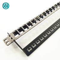 Panel Patch Modular Cat6/Cat5e Enmane 24 Port 0.5U Tanpa Kabel Dengan Label Kertas