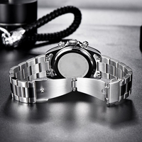 Jam Tangan Pria Mewah Bahan Stainless Steel Seiko Quartz Movement Kristal Safir Dial 20mm Fungsi Stopwatch Tersedia Versi ODM/OEM