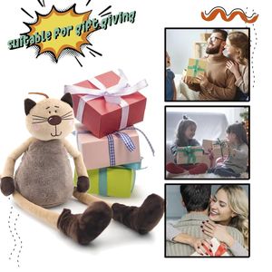 Mainan boneka hewan peliharaan, oranye, 11 inci, lembut, Anime, kucing - Product Image 5