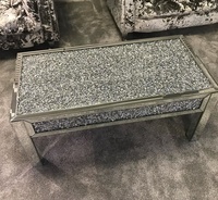 Mousseux meubles en miroir rectangulaire flottant écraser diamant table basse Offre Spéciale