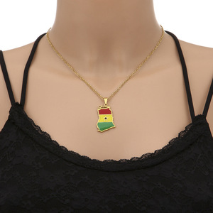 Collar con Colgante <span class=keywords><strong>de</strong></span> <span class=keywords><strong>Mapa</strong></span> <span class=keywords><strong>de</strong></span> <span class=keywords><strong>Ghana</strong></span>, África, para Hombre y Mujer, Acero Inoxidable, Color Dorado y Plateado, Joyería Africana <span class=keywords><strong>Ghana</strong></span>ína, Regalos - Product Image 4