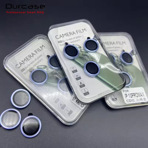 Buon prezzo CD grano metallo anello di vetro lente di protezione per iPhone 15 14 12 13 11 Pro Max per Apple pellicola di protezione con scatola - Product Image 6