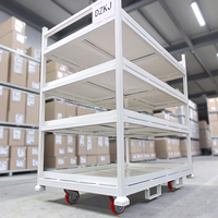Chariot à main robuste CASE CARTER OEM en acier Q235 à 4 roues avec conception empilable pour usage industriel