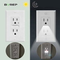 Prise électrique anti-effraction BAREP avec veilleuse LED, 15A 125V 60Hz, homologuée ETL, blanche