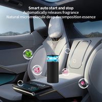 Diffuseur d'aromathérapie 2026 USB pour voiture, sans eau, en plastique PP, silencieux, à brume froide, avec lumière d'ambiance 7 couleurs, rechargeable et avec minuterie